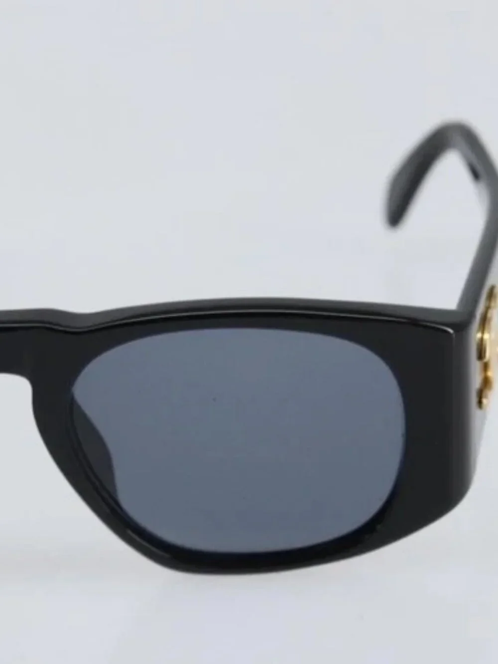 CHANEL Sunglasses plastic Black CC Auth 162582